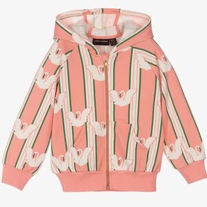 Mini Rodini Swan Zip-up sweatshirt 9-18M